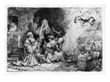 The Angel Departing the Family of Tobias  1641 (Etching)