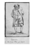 Caricature of Honore Gabriel Riqueti  Comte De Mirabeau (Pen and Brown Ink and Grey Wash on Paper)