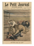 Being Devoured by a Lion  Front Cover Illustration from 'Le Petit Journal'