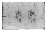 Studies for Little Girl with a Doll  1884 (Black Lead on Paper)