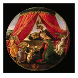Madonna with Child and Three Angels  C1493 (Madonna Del Padiglione) (Tempera on Panel)