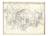 Gare Saint-Lazare (On the Suburbs Side) (Pencil on Paper)