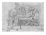 Death of Meleager (Black Pencil on Paper)