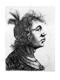 Head of a Woman  1637 (Etching)