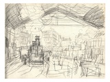 La Gare Saint-Lazare (On the Suburban Side) (Pencil on Paper)
