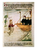 St Brendan and a Siren  from the German Translation of 'Navigatio Sancti Brendani Abbatis'  C1476