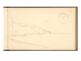 Beach and Cliffs of Pourville (Pencil on Paper)