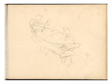 Two Women on a Boat (Pencil on Paper)