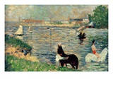 Horses in a River  C1883 (Panel) (Study for Baignade)