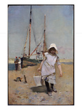 A Breton Fisher Girl (Oil on Panel)