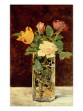 Roses and Tulips in a Vase  1883 (Oil on Canvas)