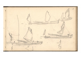 Boats on the Thames (Pencil on Paper)