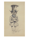 Groom in a Top Hat  1857 (Black and White Chalk on Paper)