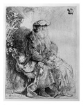 Abraham Holding Young Isaac  C1637 (Etching)