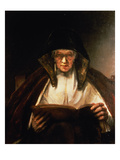 Old Woman Reading (Oil on Canvas)