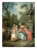 A Lady and a Gentleman in the Garden with Two Children C 1742 (Oil on Canvas) (Detail of 29887)