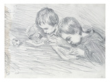 Jean-Pierre Hoschede (1877-1961) and Michel Monet (1878-1966) Drawing (Pencil on Paper)