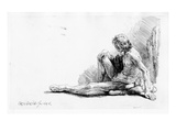 Man Seated on the Ground  1646 (Etching)