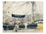 Boat on the Quay  1875 (W/C on Paper)