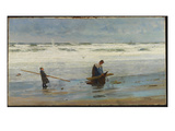 Gathering Driftwood  Holland  1877 (Oil on Canvas)
