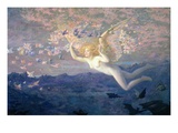 On the Wings of the Morning  1905 (W/C Heightened with Bodycolour and Gold Paint)