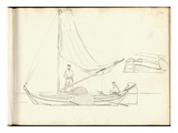 Dutch Boats with Crew (Pencil on Paper)