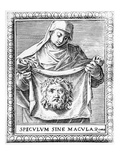 Veronica Holding the Sudarium  1581 (Engraving)