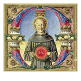 Historiated Initial 'M' Depicting St Bernardino of Siena (Vellum)