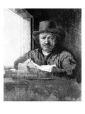 Self Portrait While Drawing  1648 (Etching)
