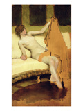 Female Nude (Oil on Panel)