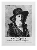 Louis Antoine Leon De Saint-Just  Engraved by Frederic Desire Hillemacher (1811-86) 1869