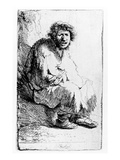 Beggar Seated on a Bank  1630 (Etching)