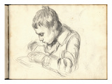 Michel Monet (1878-1966) Writing (Pencil on Paper)