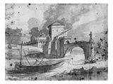 View of the Tiber Near the Bridge and the Castle Sant'Angelo in Rome  C1775-80