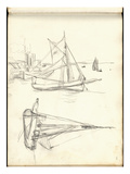 Studies of Boats (Pencil on Paper)