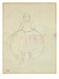 Young Girl with a Hoop  1888 (Graphite on Paper)