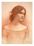 Study for 'The Lady Clare'  C1900 (Red Chalk on Paper) (See 55018)
