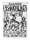 Francisco Pizarro and Diego De Almagro Reconciled at Castille (Woodcut)