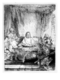 Supper at Emmaus  1654 (Etching)