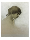 Head of a Girl (Pencil and Chalk on Paper)