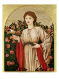 Girl with Book with Roses Behind (Oil on Canvas)