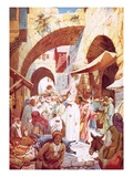 Jesus Healing a Woman in the Crowd While on the Way to the House of Jairus