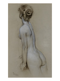A Naiad in the Lament for Icarus (Charcoal and Chalk on Paper)