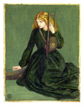 The Harp Player  a Study of Annie Miller  1872 (W/C and Gouache)