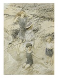 Four Children at the Seashore  1910 (W/C on Paper)
