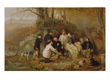 Claiming the Shot: after the Hunt in the Adirondacks  1865 (Oil on Canvas)