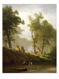 The Wolf River  Kansas  C1859 (Oil on Canvas)