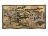 Spring in the Palace  Six-Fold Screen from 'The Tale of Genji'  C1650
