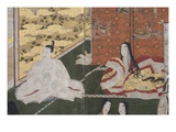 Detail of Spring in the Palace  Six-Fold Screen from 'The Tale of Genji'  C1650