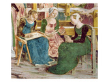 Needleworkers  Detail from 'The Triumph of Minerva: March'  Room of the Months  C1467-70